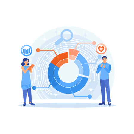 Geschäftsleute analysieren Diagramme  Illustration