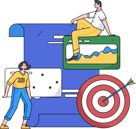 Geschäftsleute analysieren das Marktwachstum  Illustration