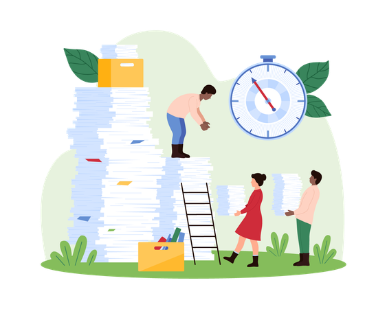 Geschäftsleute, die im Terminmanagement arbeiten  Illustration