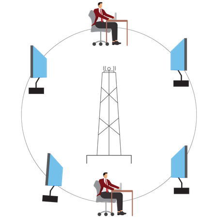 Geschäftsleute, die an der Geschäftsentwicklung arbeiten  Illustration