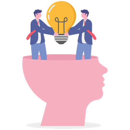 Geschäftsleute arbeiten an der Ideenzusammenarbeit  Illustration