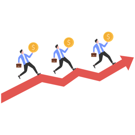 Geschäftsleute, die an der Verbesserung ihres Geschäfts arbeiten  Illustration