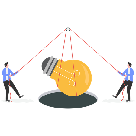 Geschäftsleute arbeiten an Geschäftsidee  Illustration