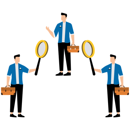 Geschäftsleute, die an der beruflichen Weiterentwicklung arbeiten  Illustration