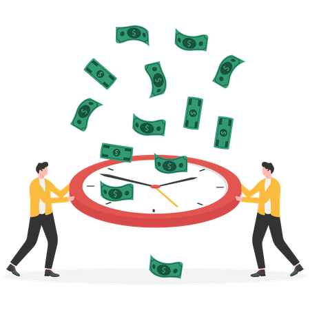 Geschäftsleute, die an langfristigen Investitionen arbeiten  Illustration