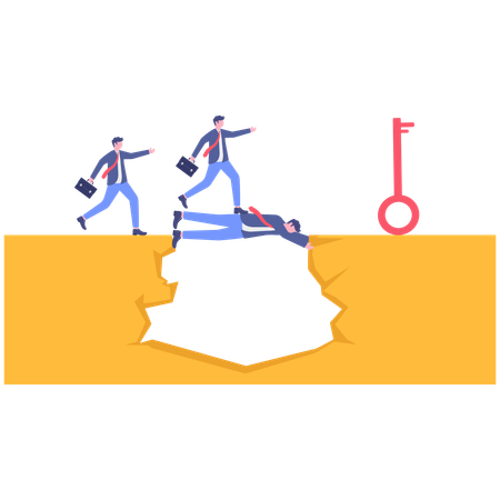 Geschäftsleute auf dem Weg zum Erfolg  Illustration