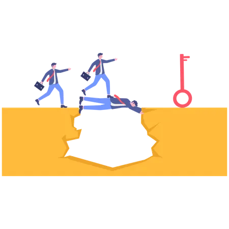 Geschäftsleute auf dem Weg zum Erfolg  Illustration