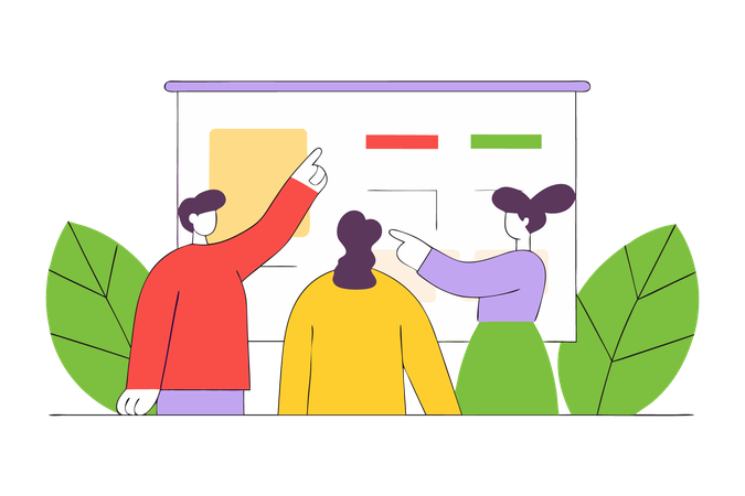 Geschäftsleute bei Teambesprechung  Illustration