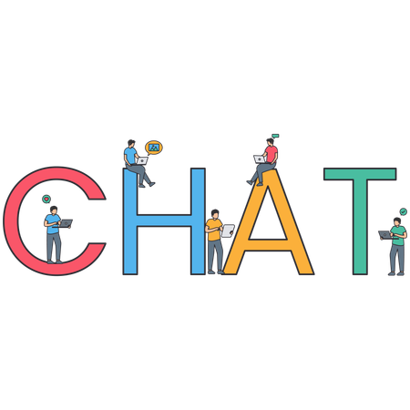 Geschäftsleute beim Online-Chat  Illustration