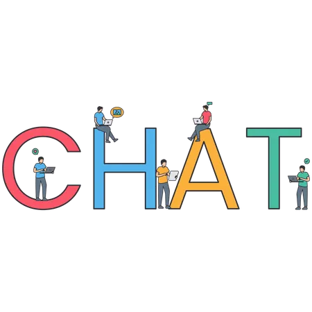 Geschäftsleute beim Online-Chat  Illustration