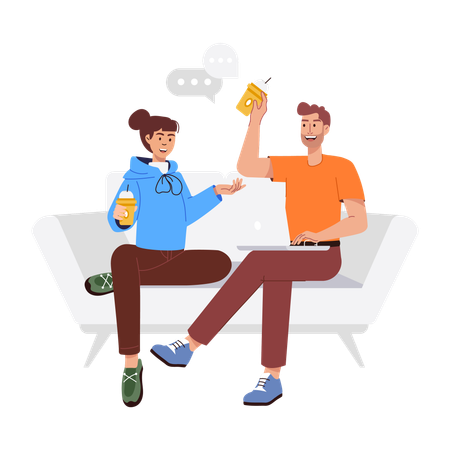 Geschäftsleute beim sicheren Chatten  Illustration