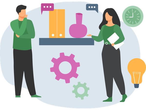 Geschäftsleute, die an einer Geschäftspartnerschaft arbeiten  Illustration