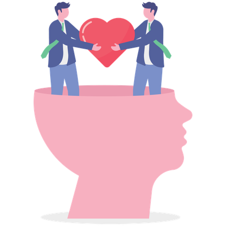 Geschäftsleute, die an geschäftlicher Empathie arbeiten  Illustration
