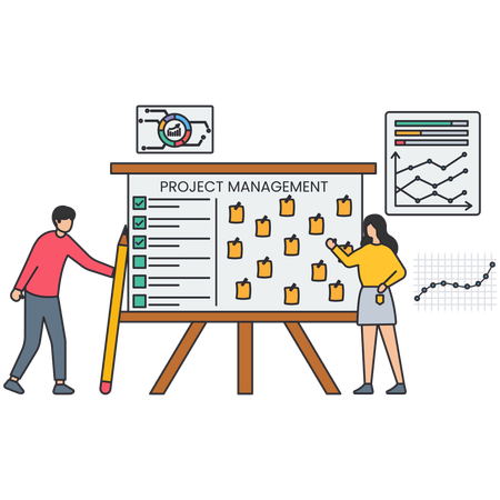 Geschäftsleute, die im Projektmanagement arbeiten  Illustration