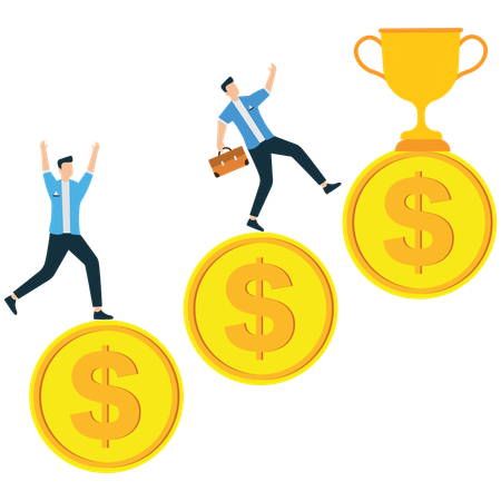 Geschäftsleute erzielen finanziellen Erfolg  Illustration