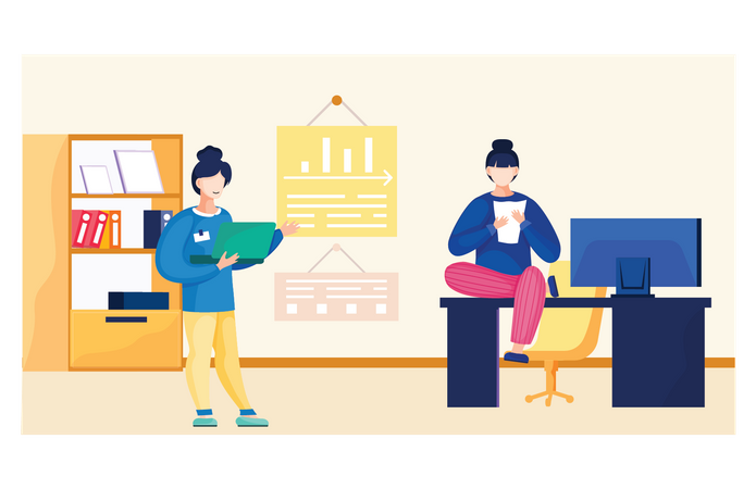 Geschäftsleute, die im Büro zusammenarbeiten  Illustration