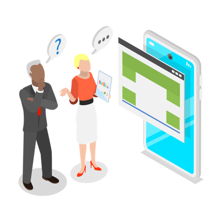Geschäftsleute die diskutieren  Illustration