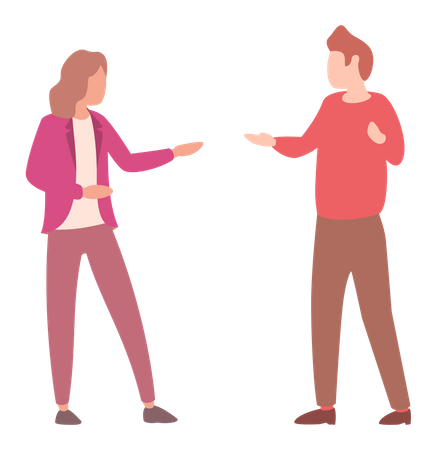 Geschäftsleute diskutieren miteinander  Illustration