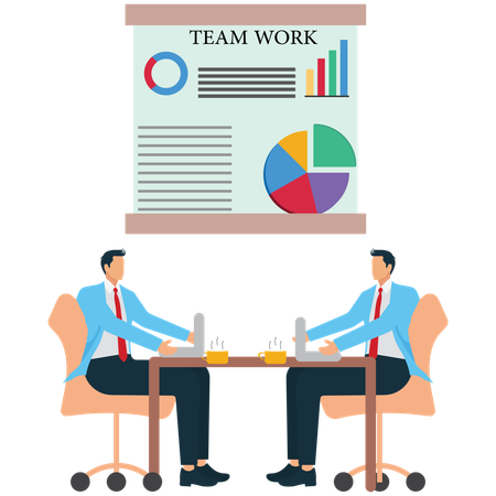 Geschäftsleute diskutieren über Collaborative Business Team  Illustration