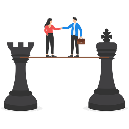 Geschäftsleute, die Geschäftsstrategien entwickeln  Illustration