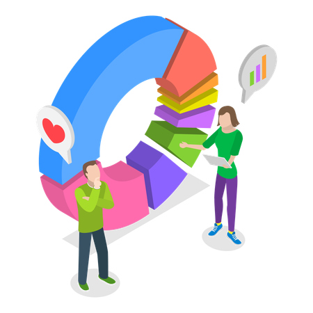 Geschäftsleute entwickeln Marktforschungsstrategien  Illustration