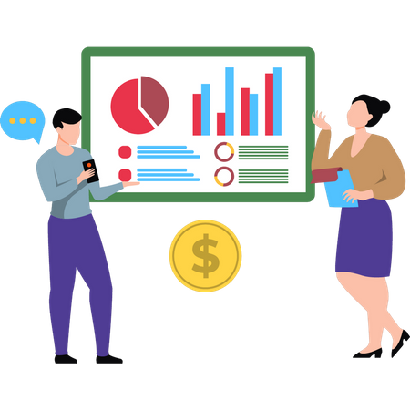 Geschäftsleute erstellen Finanzbericht  Illustration