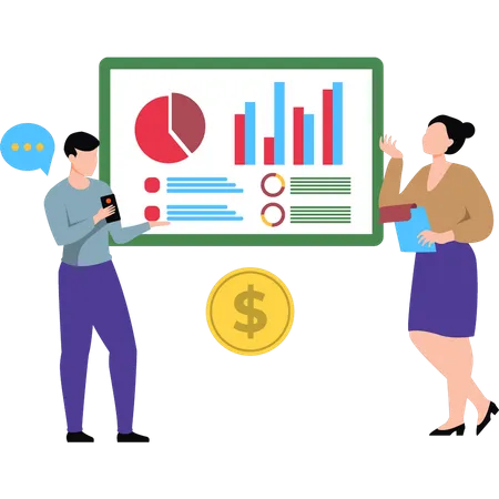 Geschäftsleute erstellen Finanzbericht  Illustration