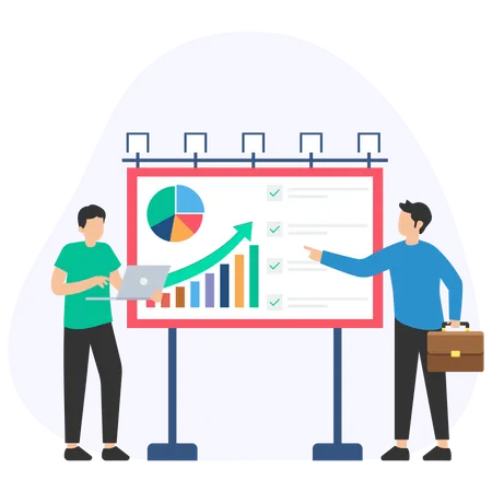 Geschäftsleute machen Marktanalyse  Illustration