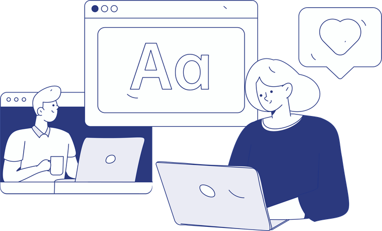 Geschäftsleute geben Online-Geschäftsbriefing  Illustration