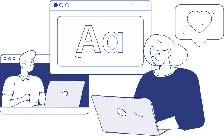 Geschäftsleute geben Online-Geschäftsbriefing  Illustration