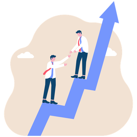 Geschäftsleute helfen sich gegenseitig  Illustration