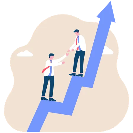 Geschäftsleute helfen sich gegenseitig  Illustration