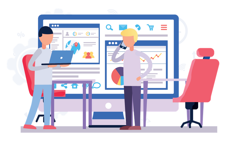 Geschäftsleute machen Analysen  Illustration