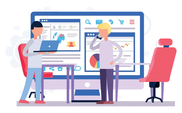 Geschäftsleute machen Analysen  Illustration