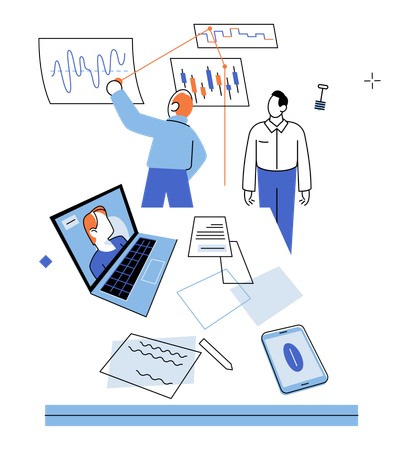 Geschäftsleute tun Business-Briefing  Illustration