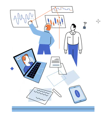 Geschäftsleute tun Business-Briefing  Illustration