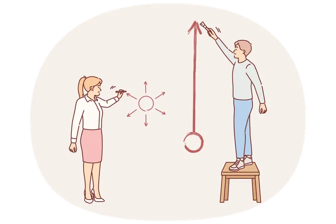 Geschäftsleute machen Geschäftspläne  Illustration