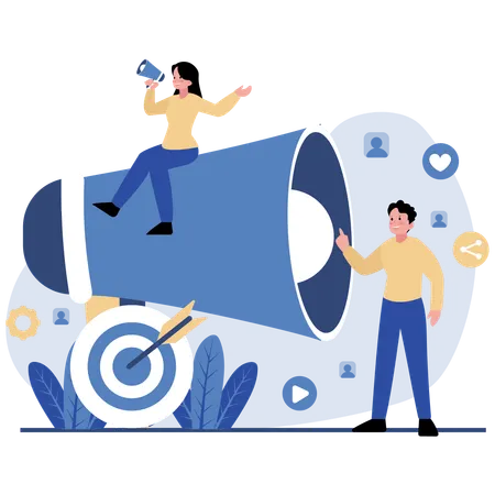 Geschäftsleute machen kreatives Marketing  Illustration