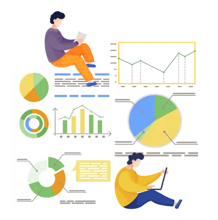 Geschäftsleute, die Webanalyse durchführen  Illustration