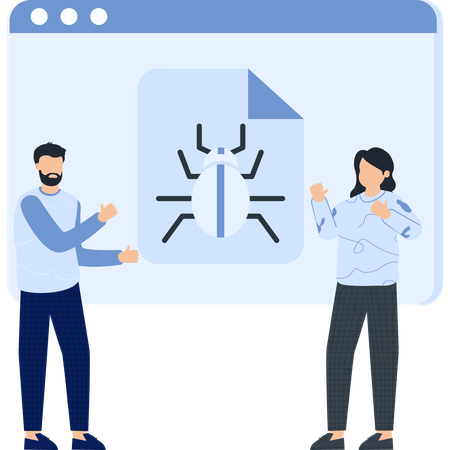 Geschäftsleute mit Softwarefehlern konfrontiert  Illustration