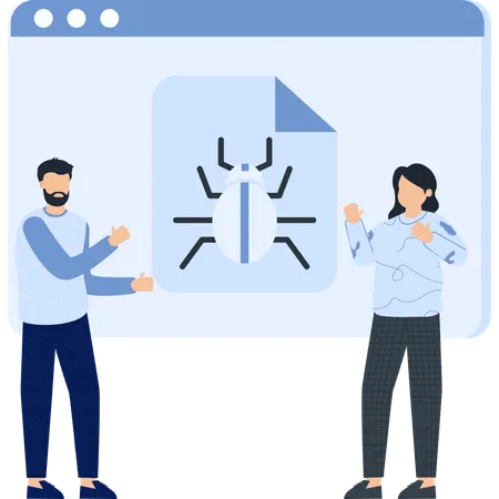 Geschäftsleute mit Softwarefehlern konfrontiert  Illustration