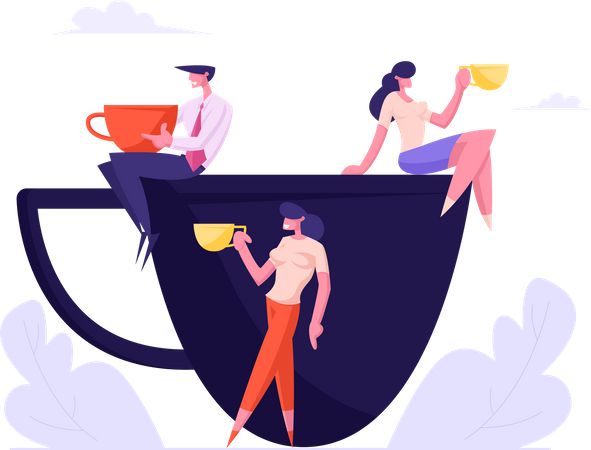 Geschäftsleute die kaffee trinken  Illustration