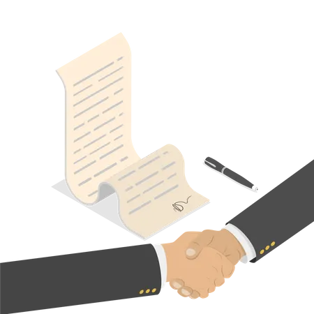 Geschäftsleute unterzeichnen Geschäftsvertrag  Illustration