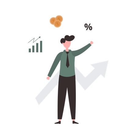 Geschäftsmann analysiert Diagramm  Illustration