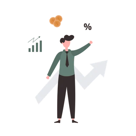 Geschäftsmann analysiert Diagramm  Illustration