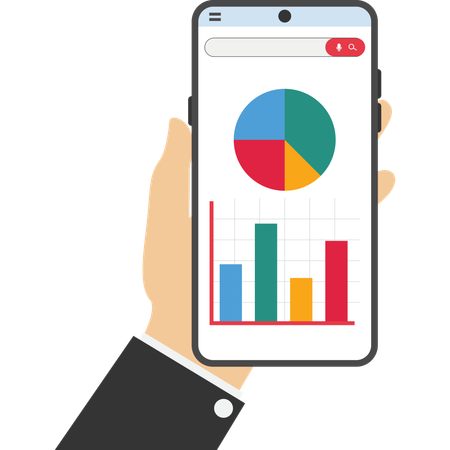 Geschäftsmann analysiert Finanzbericht  Illustration