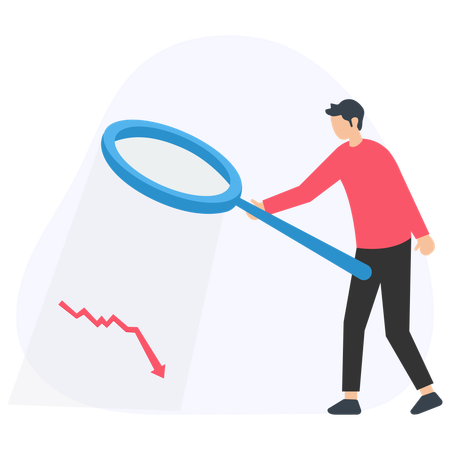 Geschäftsmann analysiert Marktkrise  Illustration