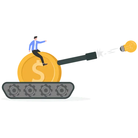 Geschäftsmann ändert Finanzidee  Illustration