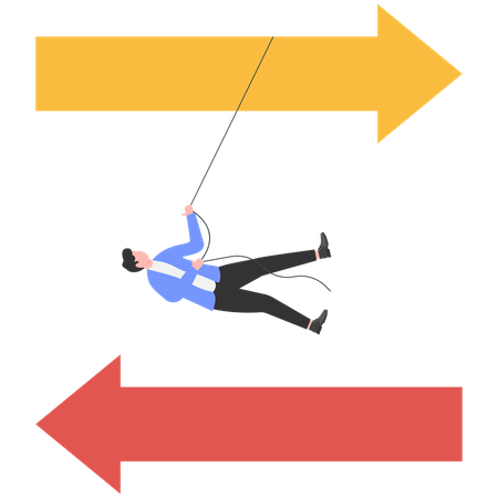 Geschäftsmann ändert Strategierichtung  Illustration