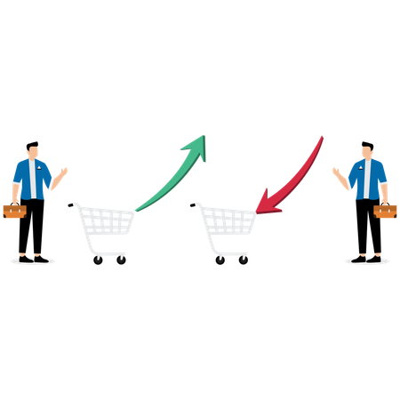 Geschäftsmann, der an der Börse arbeitet  Illustration